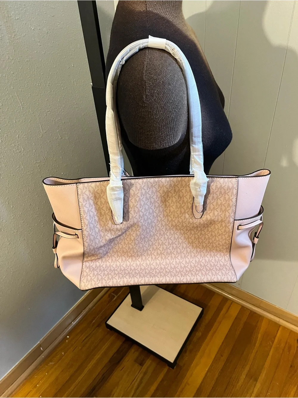 Michael Kors Blush Pink Signature Tote with Logo Charm